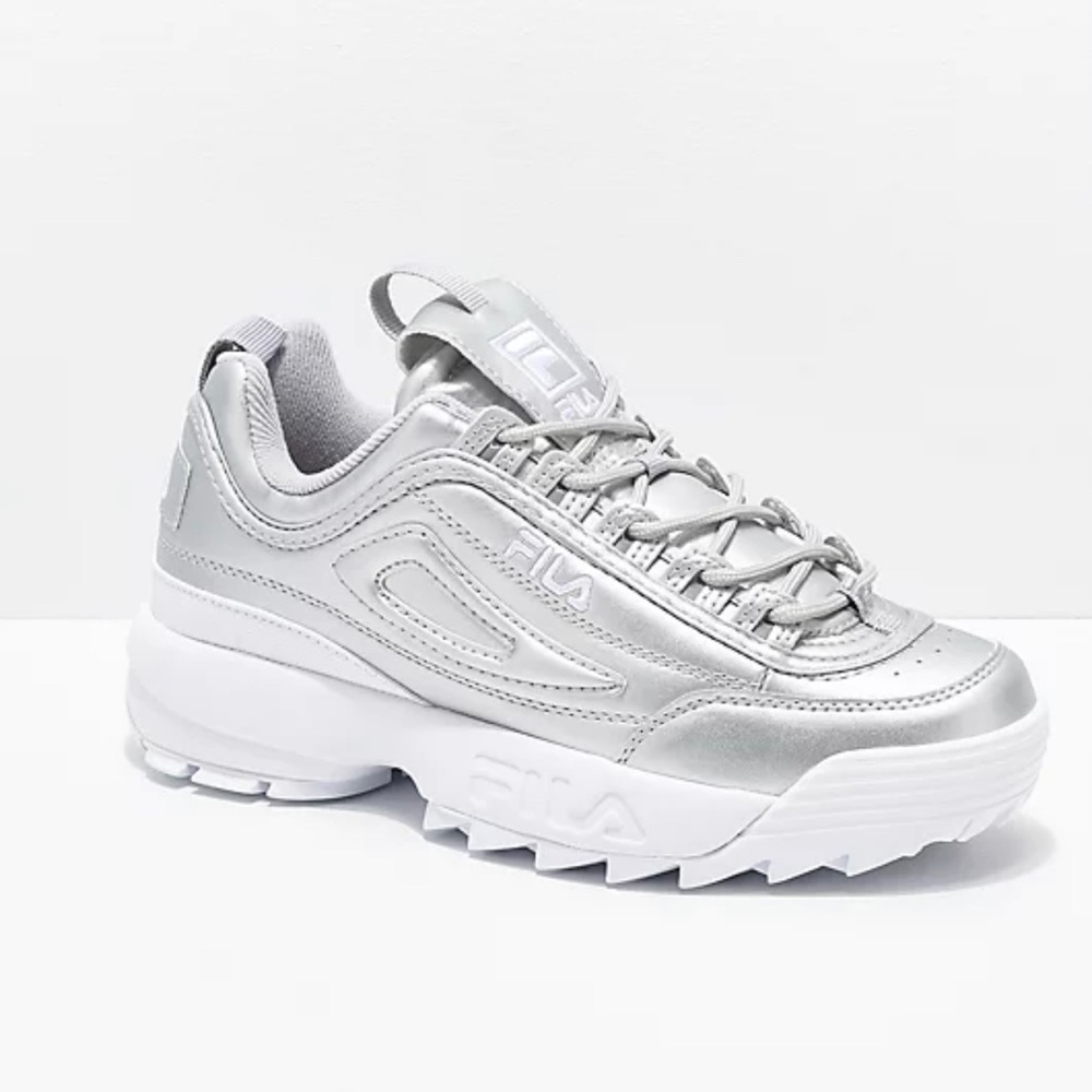 Limited Edition Silver Fila Disruptor Sneakers